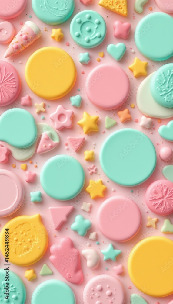 Obraz premium Pastel Candy Assortment Flat Lay