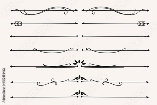 Hand drawn vintage line divider collection