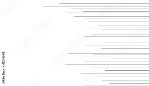 Black and white geometric pattern. Seamless abstract background. Vector stripe, lines. Horizontal speed line pattern. 