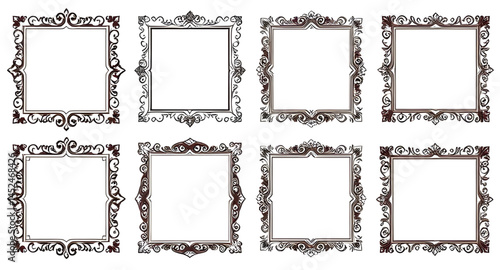 Wallpaper Mural vintage frame with floral ornament Torontodigital.ca