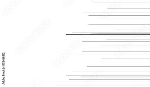 Black and white geometric pattern. Seamless abstract background. Vector stripe, lines. Horizontal speed line pattern. 