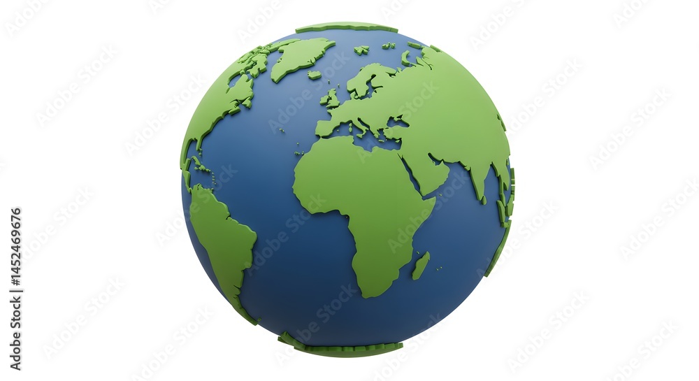 Globe with Continents and Oceans Globe with Continents and Oceans