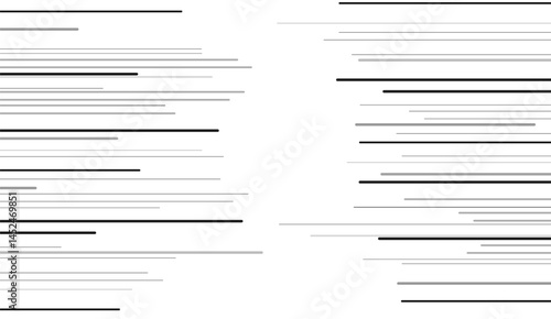Black and white geometric pattern. Seamless abstract background. Vector stripe, lines. Horizontal speed line pattern. 