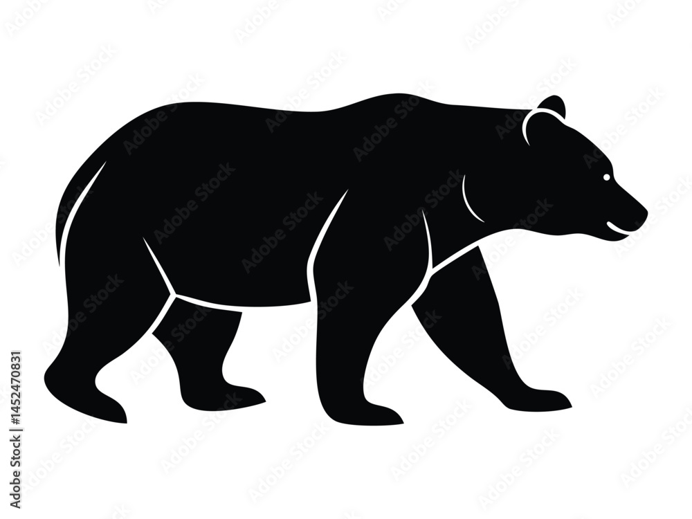 Obraz premium California Bear Black vector and Silhouette vector illustration of a wild bear, a mammal animal in nature
