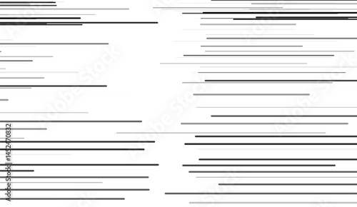 Black and white geometric pattern. Seamless abstract background. Vector stripe, lines. Horizontal speed line pattern. 