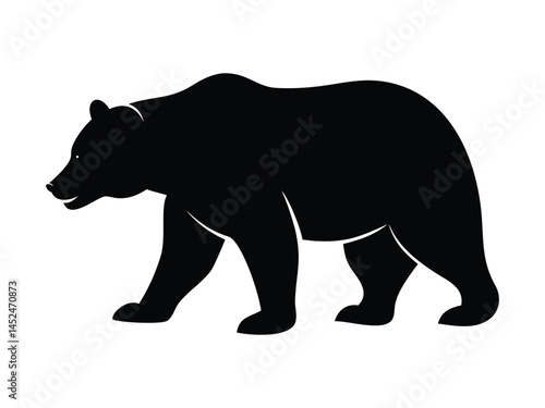 California Bear Black vector and Silhouette vector illustration of a wild bear, a mammal animal in nature