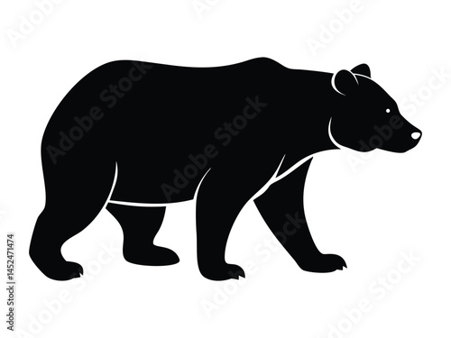 California Bear Black vector and Silhouette vector illustration of a wild bear, a mammal animal in nature