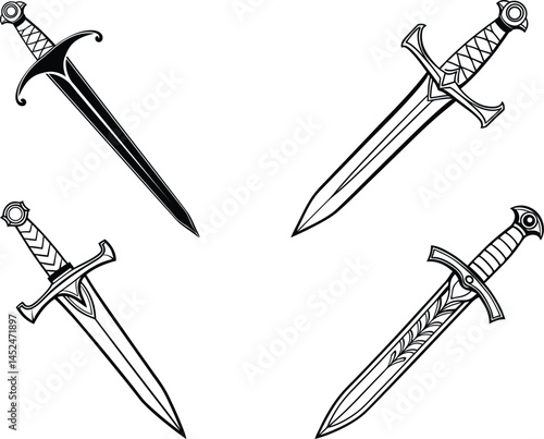 a sword illustration, vector, icon
