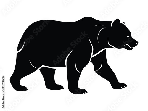California Bear Black vector and Silhouette vector illustration of a wild bear, a mammal animal in nature