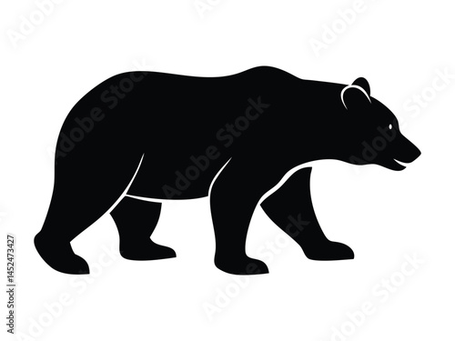California Bear Black vector and Silhouette vector illustration of a wild bear, a mammal animal in nature
