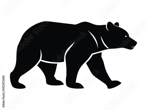 California Bear Black vector and Silhouette vector illustration of a wild bear, a mammal animal in nature