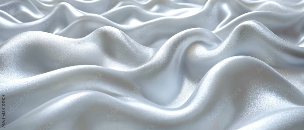Fototapeta premium Abstract white fabric with elegant waves and smooth texture, creating a soothing and luxurious backdrop