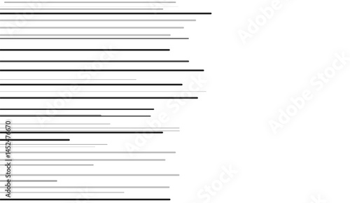 Black and white geometric pattern. Seamless abstract background. Vector stripe, lines. Horizontal speed line pattern. 