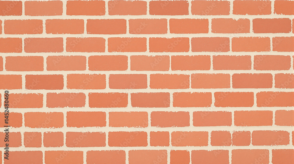 Obraz premium seamless brick wall texture: reddish-orange bricks in running bond