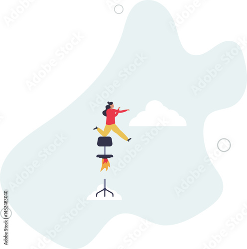 Boost your career development, job promoted to higher position or start new opportunity and motivation to succeed concept, character life .