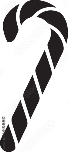 Christmas Sweet Silhouette Vector – Candy Cane Black Vector
