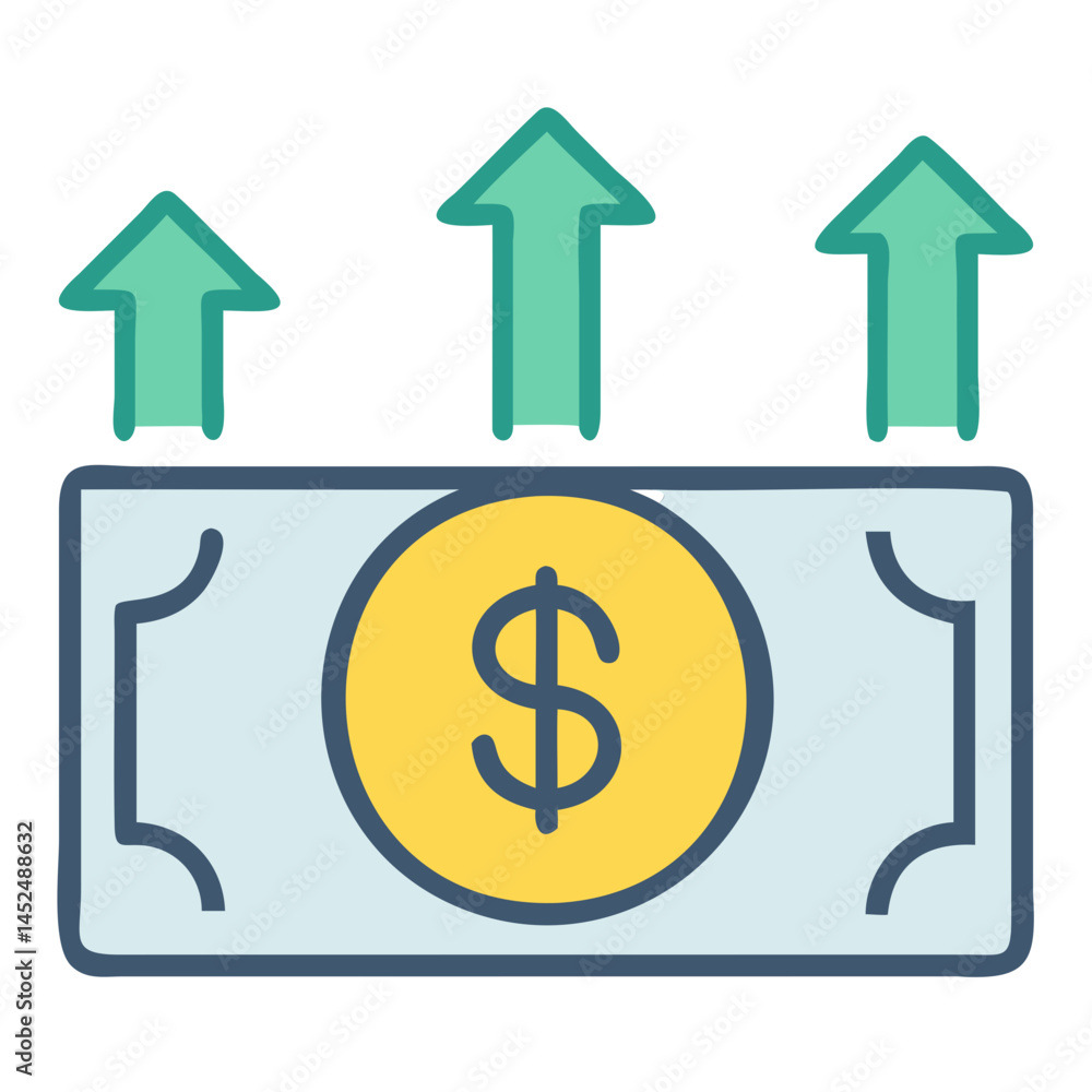 Investment growth concept showing money with upward arrows for financial success and profit increase rate isolated on transparent background Investment growth concept showing money with upward arrows for financial success and profit increase rate isolated on transparent background
