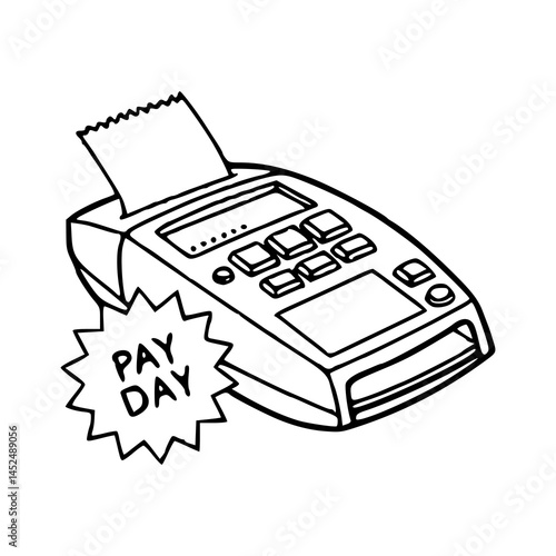 cash register with pay day burst