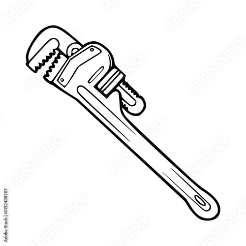 adjustable wrench outline drawing