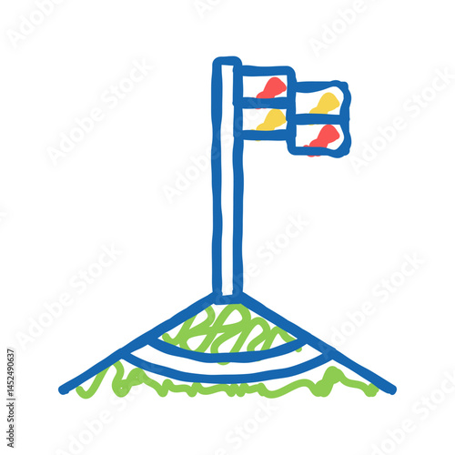 corner kick icon doodle illustration