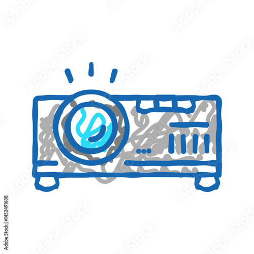 projector electronic device cinema icon doodle illustration