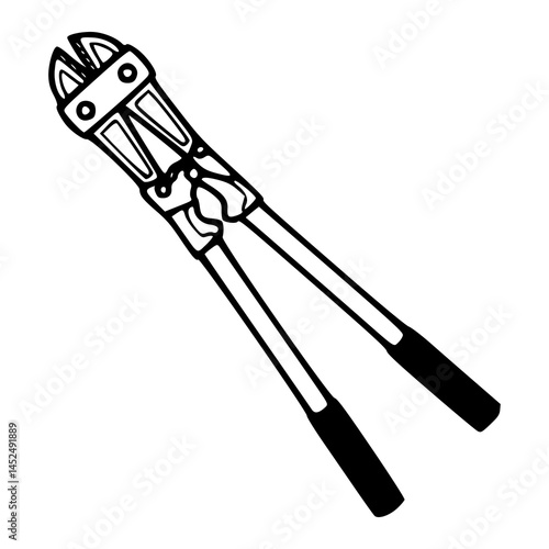 bolt cutter outline illustration