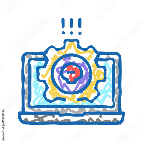 antivirus software icon doodle illustration