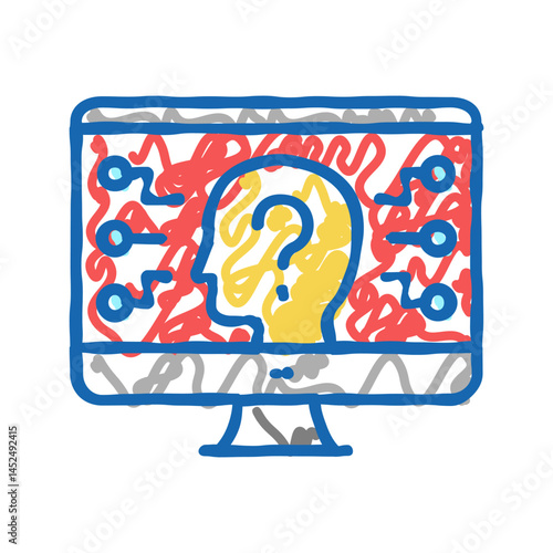 encrypt security system icon doodle illustration