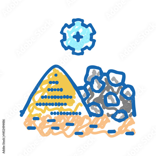 mining processing icon doodle illustration