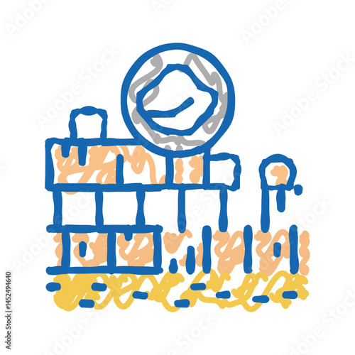 limestone quarry icon doodle illustration