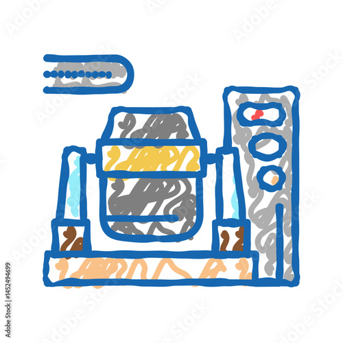 iron or coal processing plants icon doodle illustration