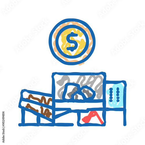 plant and equipment sales icon doodle illustration