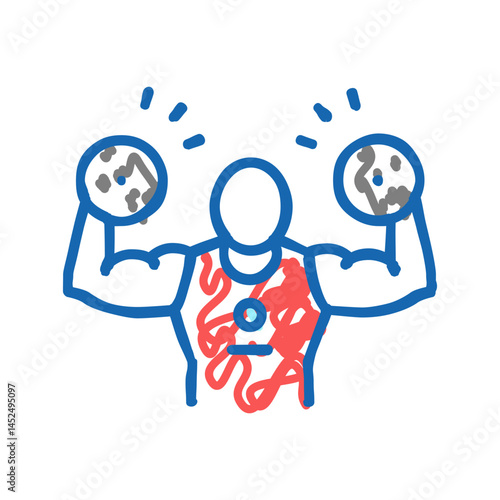 powerlifting sport icon doodle illustration
