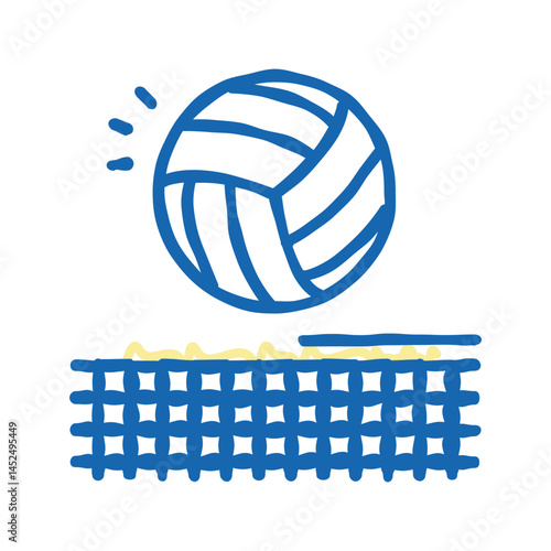volleyball sport game icon doodle illustration