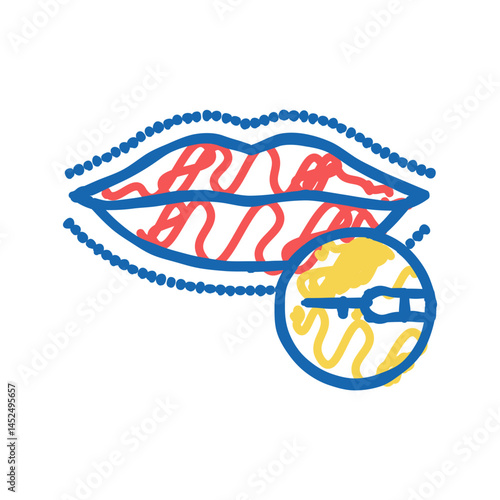 lips surgery icon doodle illustration