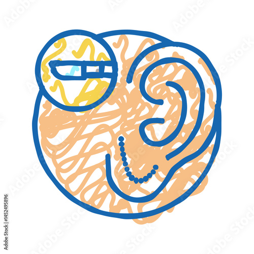 ear surgery icon doodle illustration