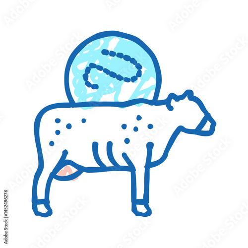 anthrax cow icon doodle illustration