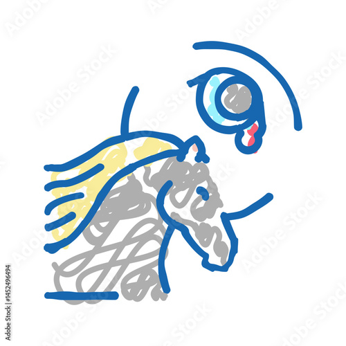 leptospirosis horse icon doodle illustration