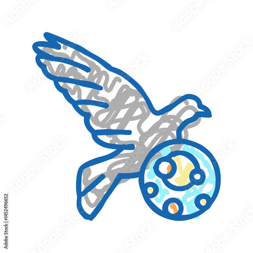 psittacosis bird icon doodle illustration