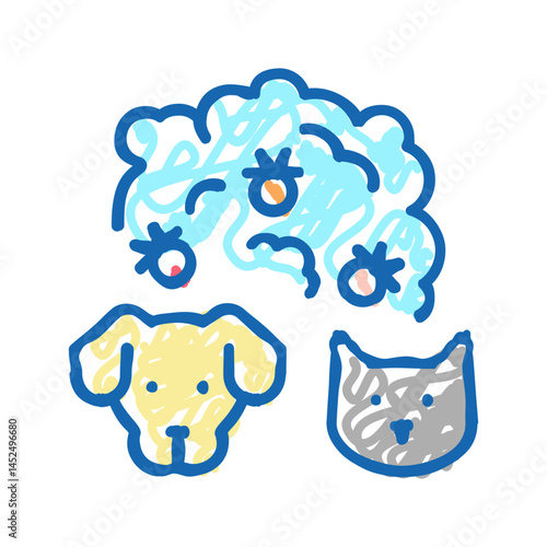 plague domestic animal icon doodle illustration