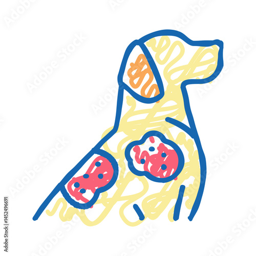 sarcoptic mange icon doodle illustration