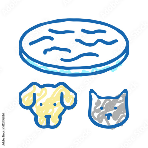 tapeworm animal disease icon doodle illustration