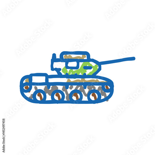 tank machine icon doodle illustration
