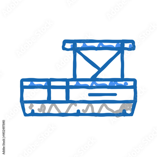 pontoon boat icon doodle illustration