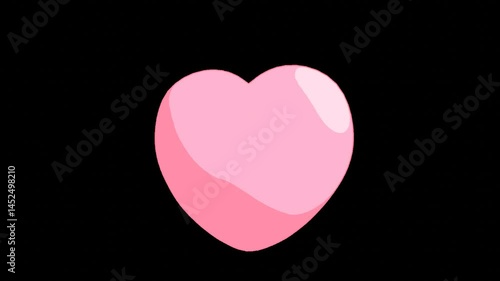 Spinning 3D Heart Loop – Transparent Background | 回転する3Dハート – ループ動画素材（透過背景）