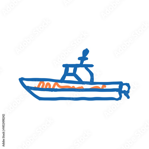 center console boat icon doodle illustration