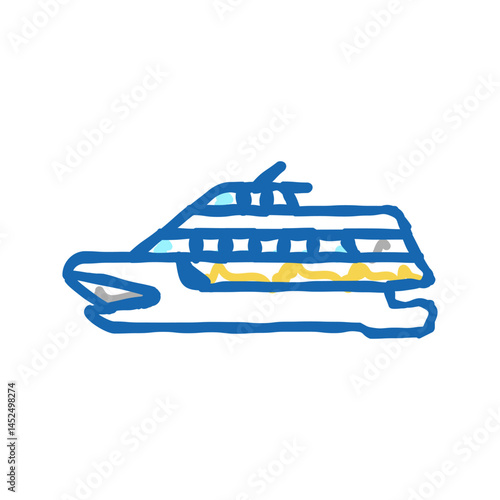 catamaran boat icon doodle illustration