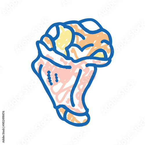 drumette chicken icon doodle illustration