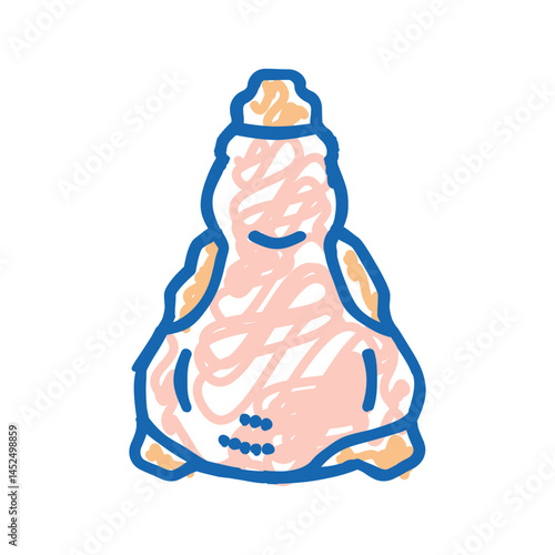 back of chicken icon doodle illustration