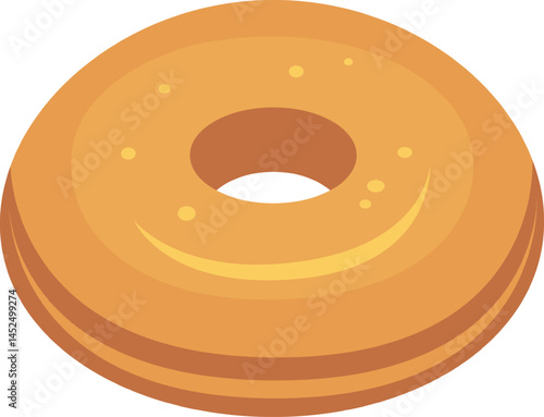 Delicious freshly baked donut resting on a clean white background, ideal for enjoying at breakfast or savoring as a sweet snack throughout the day